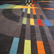 kindertagesstätte Bad Salzungen EinbaugarderobeLinoleum Fußboden mit Intarsien